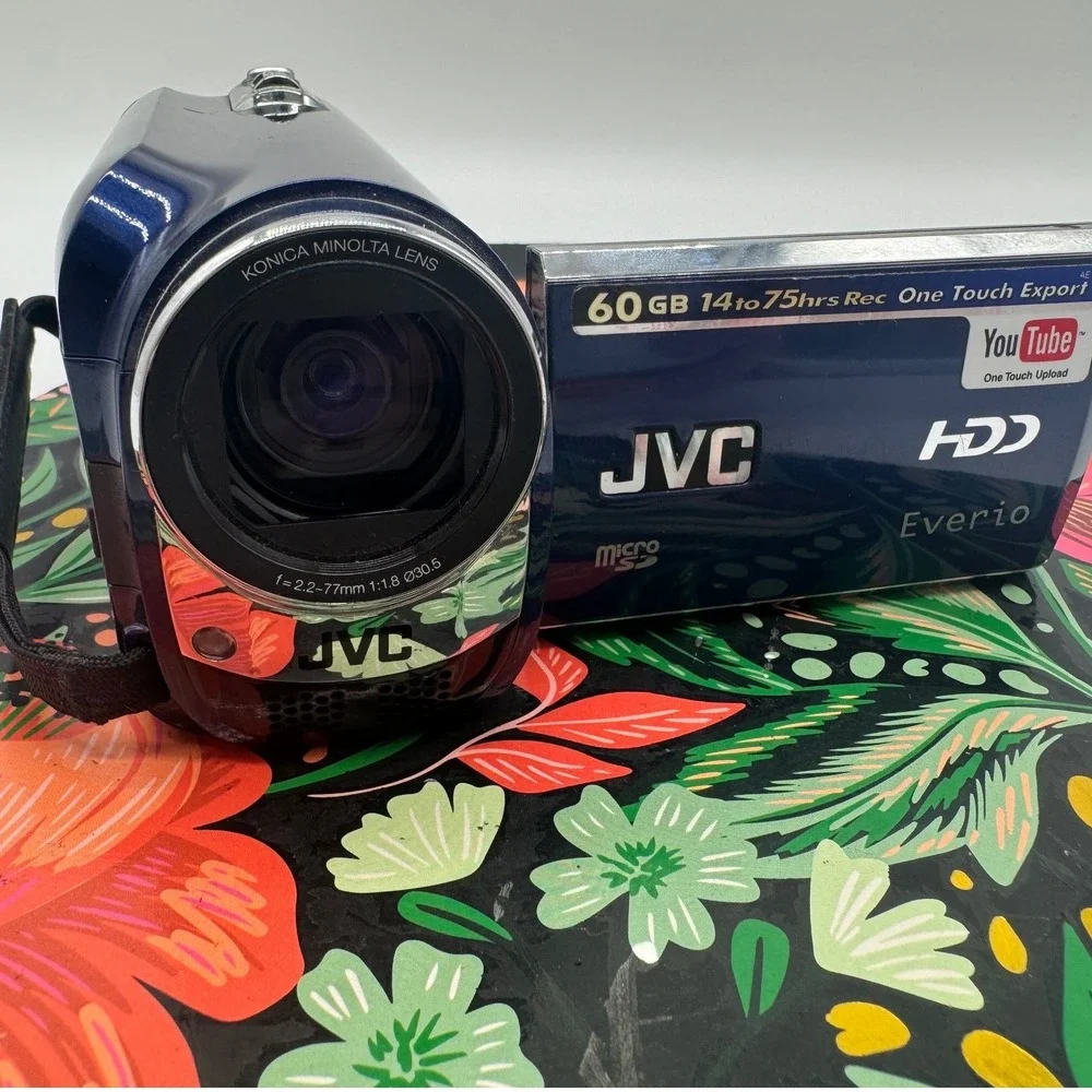 JVC Everio GZ-MG630 Blue 60GB HDD Camcorder 40x Zoom Digital Video Camera Bundle